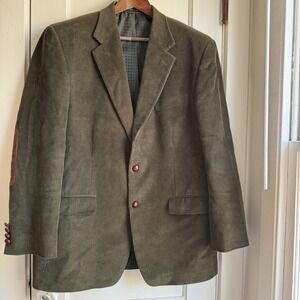 Corduroy Blazer Jacket 42L Olive Green‎ Elbow Patch Ivy League Vintage Heritage